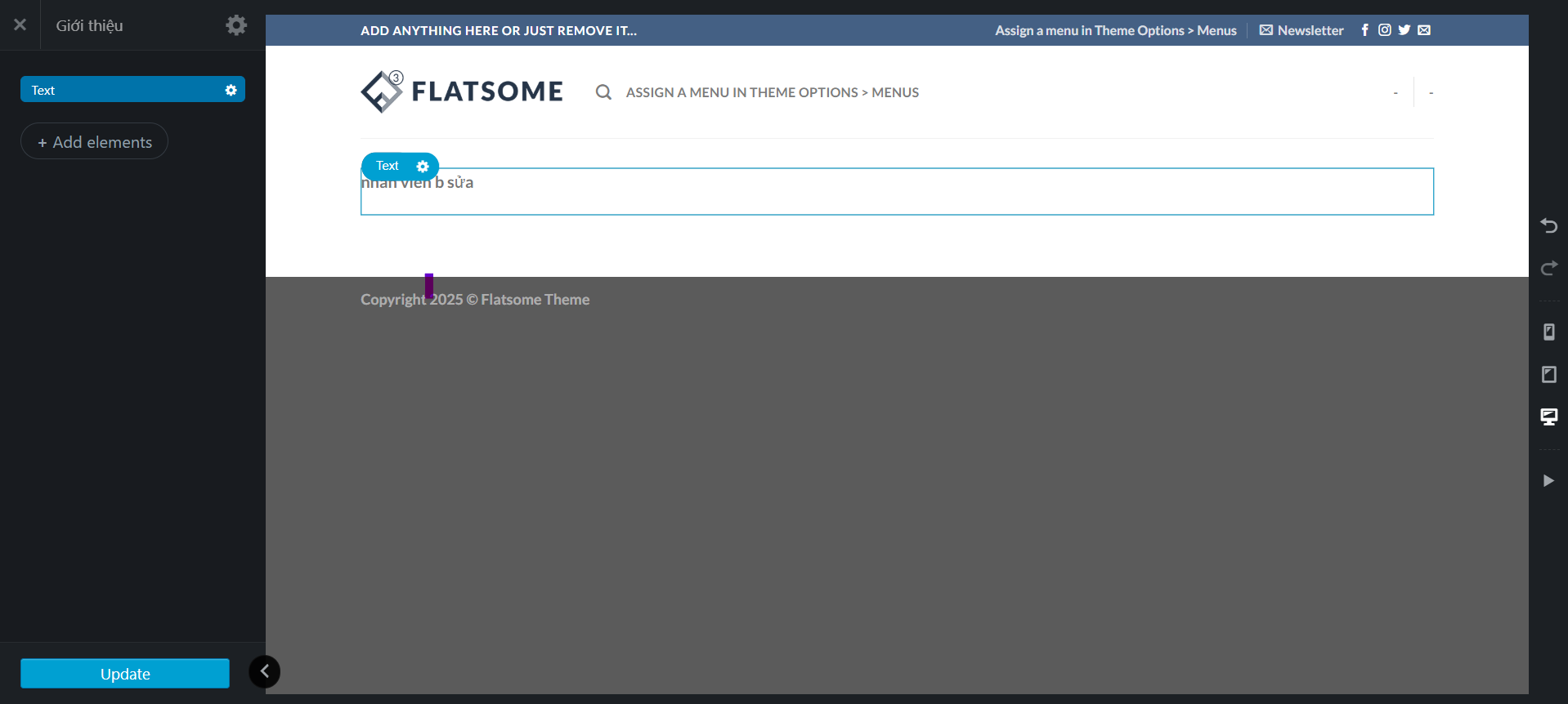 Nhân viên B sửa trang với Uxbuilder sau Update